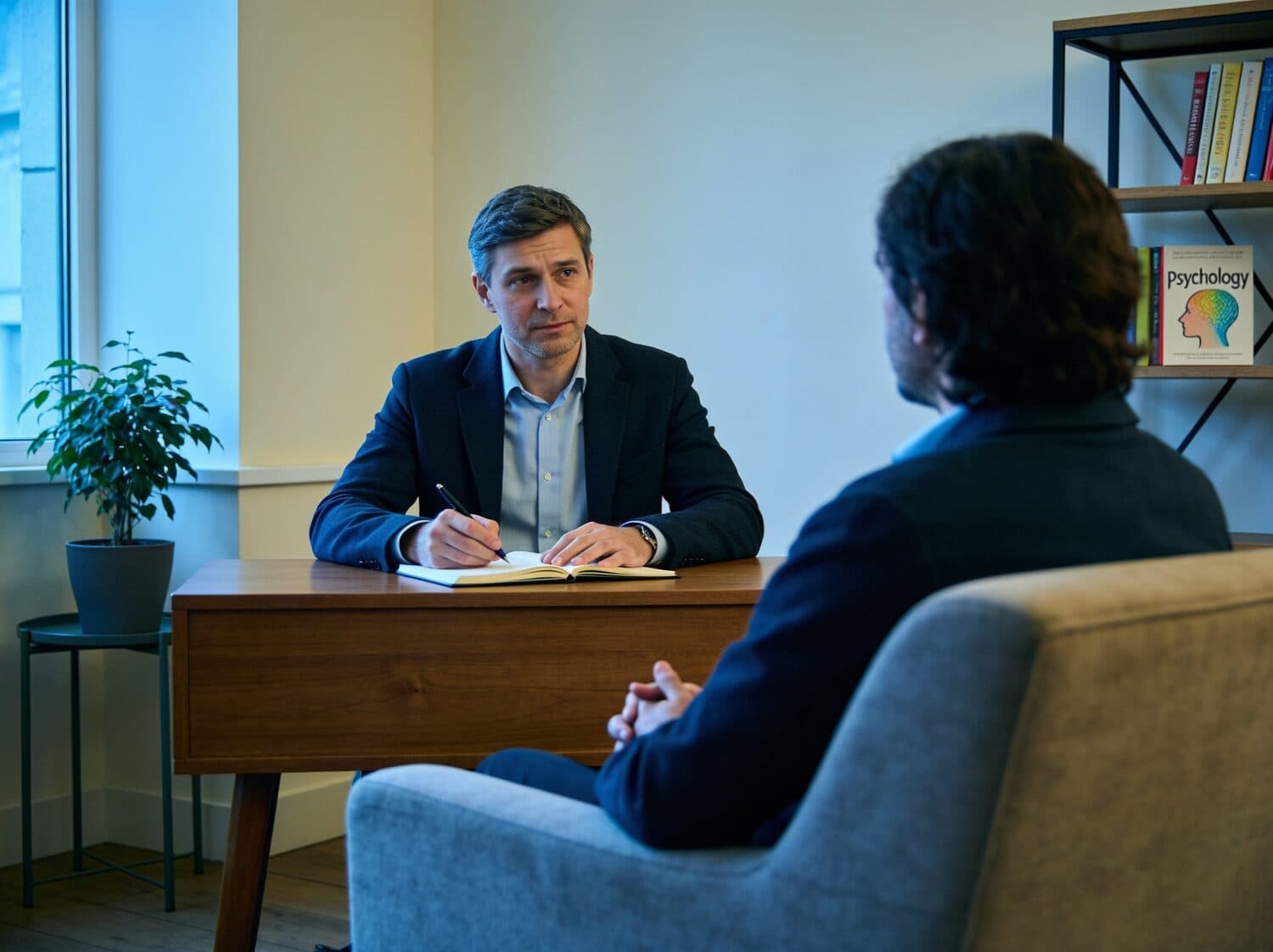 Antón Sánchez atendiendo en su consulta de Pontevedra